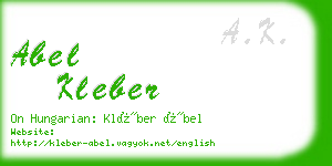 abel kleber business card